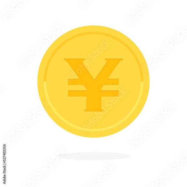 Obraz 浮かんでいる円マーク･¥の刻印が入った通貨・コイン - 日本のお金のイメージ素材