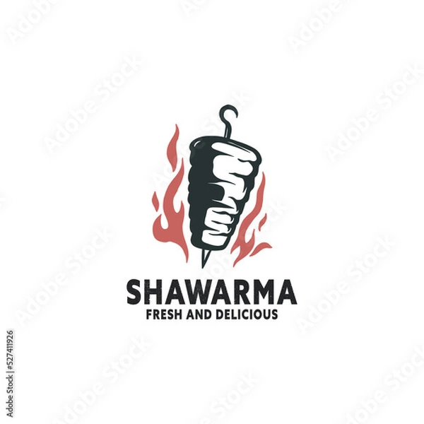 Obraz Vintage hand drawn shawarma logo template