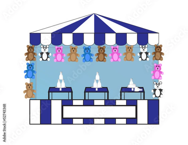 Obraz Milk Bottle Toss With Stuffed Bears