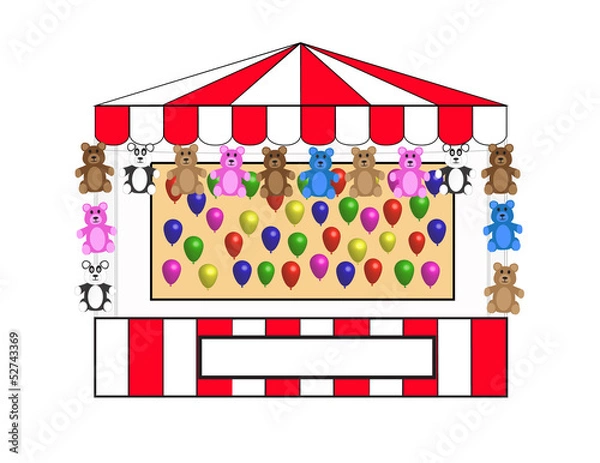 Obraz Balloon Toss With Stuffed Bears