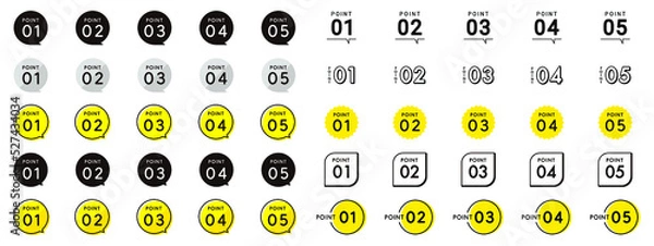 Obraz 数字　ポイント　あしらい　シンプル