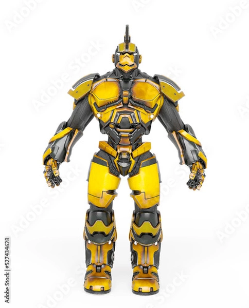 Fototapeta war ready robot is standing up in a pose