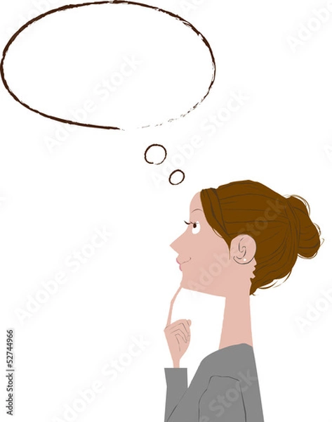 Obraz 女性　OL 　考える　