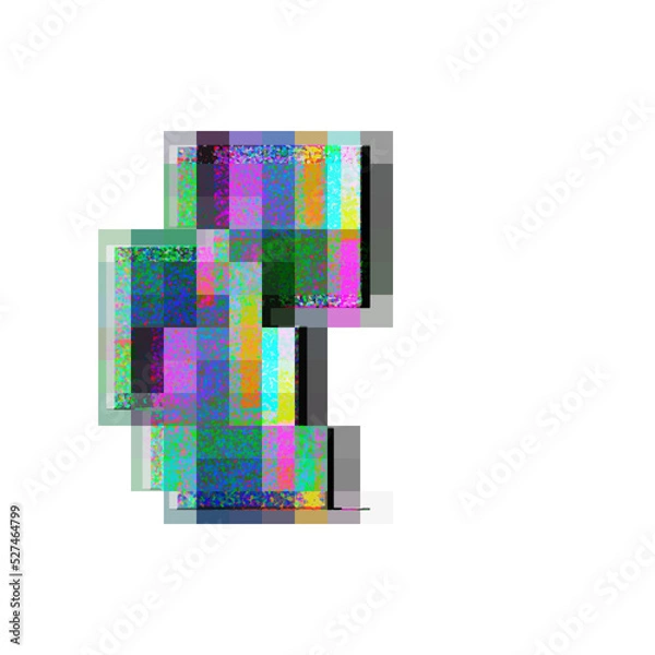 Obraz Isolated transparent abstract glitch art  element.