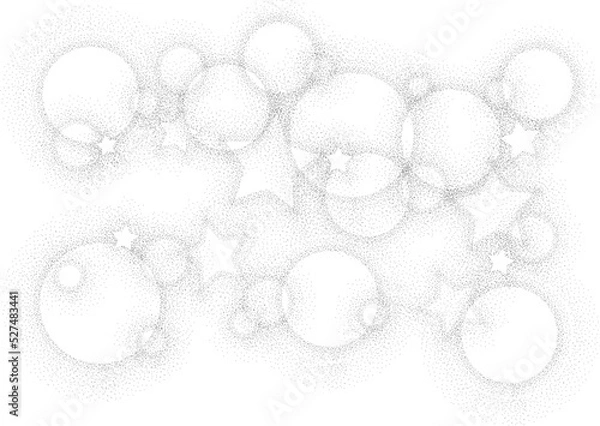 Obraz 漫画素材 点描の円と星(ver8)