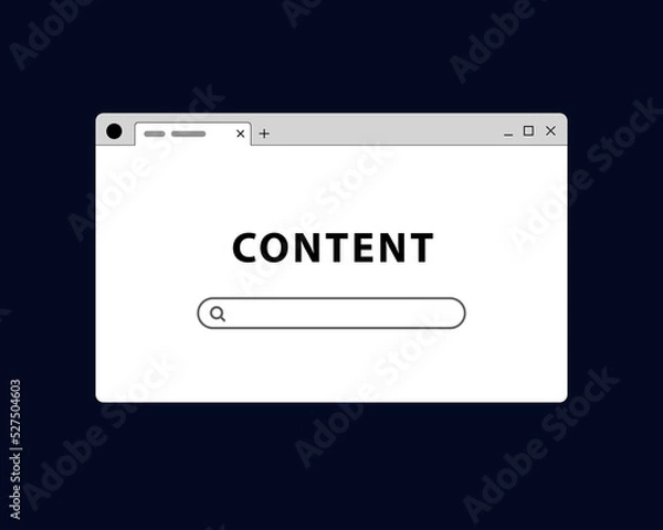 Fototapeta Simple monochrome browser window page pop up vector.