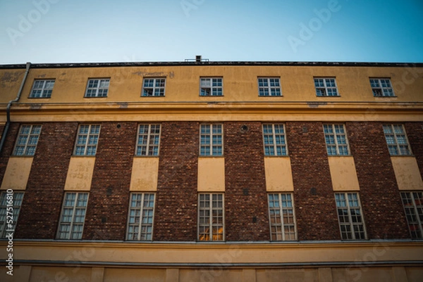 Obraz Old worn building exterior with bricks