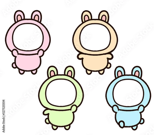 Fototapeta ウサギの顔はめフレームセット