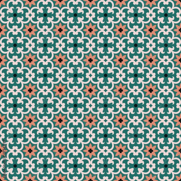 Obraz Decorative tile pattern, floral background vintage