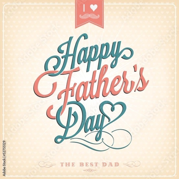 Fototapeta Happy Father's Day Typographical Background
