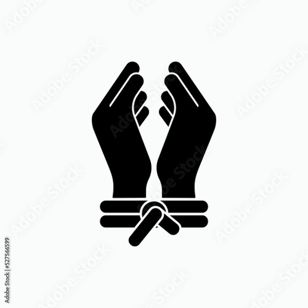 Fototapeta Kidnaping Icon. Abduction Sign. Arrested, Criminal Symbol - Vector.    