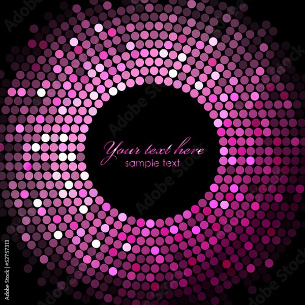 Obraz Vector pink disco lights on black background