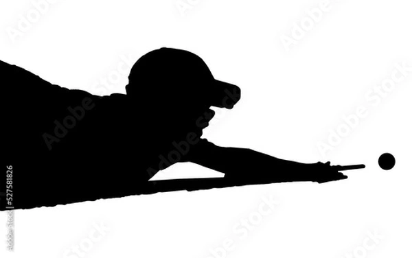 Fototapeta Pool Player Silhouette