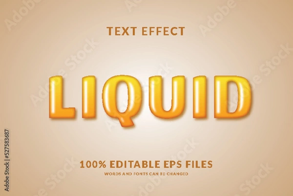 Fototapeta liquid editable text effect design