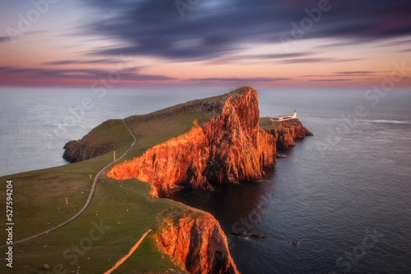 Obraz Sunset over the Neist Point on Isle of Skye