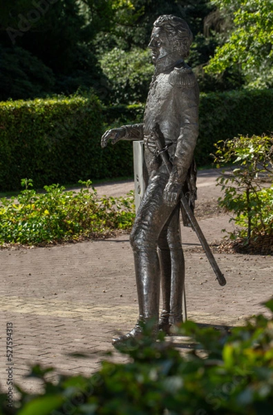 Fototapeta statue, johannes van den bosch, frederiksoord, maatschappij van weldadigheid, drenthe, netherlands.