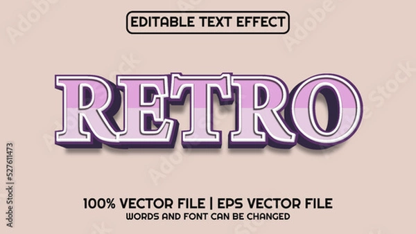 Fototapeta Editable text effect modern 3d and minimal font style