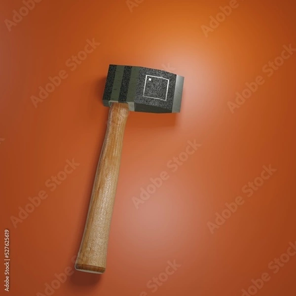 Fototapeta 3d image render of an ax, ax use in a woodworking magazine, 3d illustration 3D illustration, 3D rendering