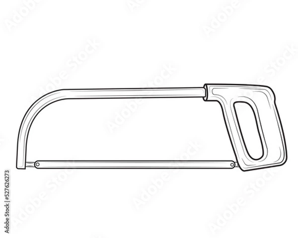 Fototapeta Hacksaw isolated on white background. Repair tool. Vector illustration