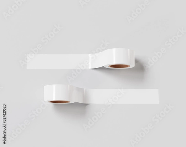 Obraz The roll tape mockup, White roll sticker, 3d rendering, 3d render