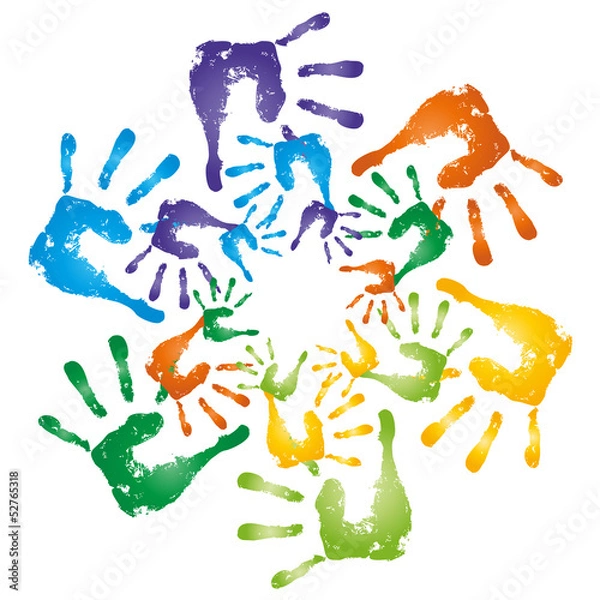 Fototapeta Conceptual hand print circle