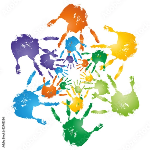 Obraz Conceptual hand print circle