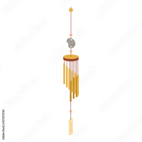 Obraz A set of wind chimes. Vector set of bells. Wind sounds. Wind music.	
