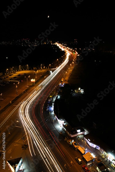 Obraz traffic on highway at night
