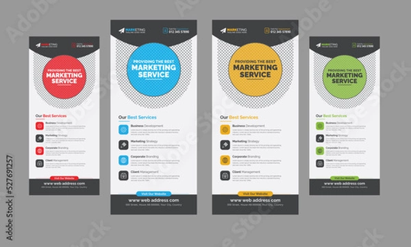 Fototapeta Modern Corporate Business Roll Up Banner Standee Template Vector Design, Abstract Creative X Banner, Pull Up Banner Layout for Advertisement, Ads, Exhibition, Display