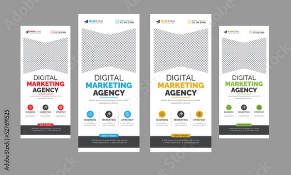 Fototapeta Modern Corporate Business Roll Up Banner Standee Template Vector Design, Abstract Creative X Banner, Pull Up Banner Layout for Advertisement, Ads, Exhibition, Display