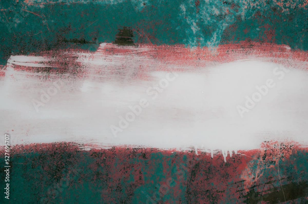 Fototapeta Dirty toned iron battered background with a strip