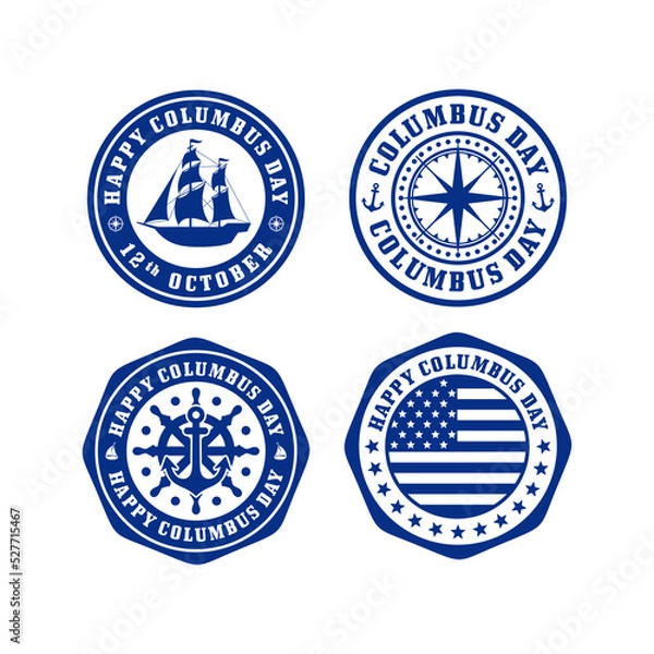 Obraz Badge stamp columbus day design collection