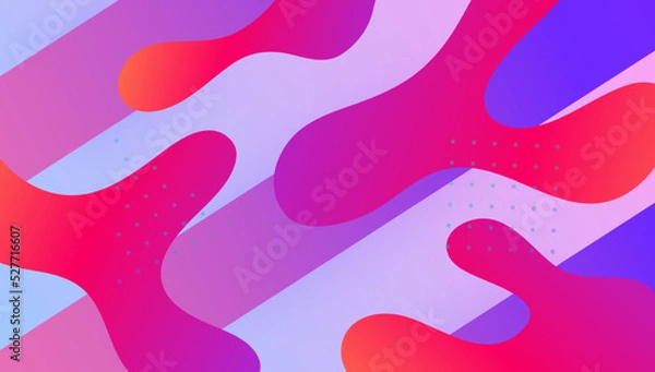 Fototapeta Digital Flyer. Mobile Paper. Futuristic Pattern. Geometric Design. Business Template. Blue Memphis Background. Wavy Landing Page. Art Liquid Layout. Lilac Digital Flyer