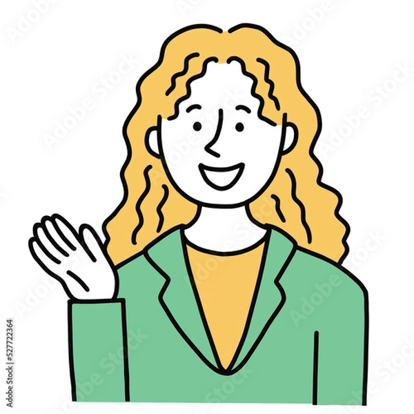 Obraz 案内する外国人の金髪女性