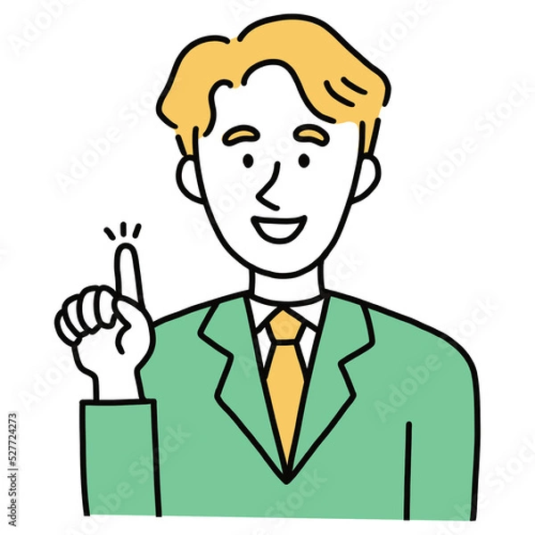 Obraz 外国人ビジネスマン：ひらめき　指差し