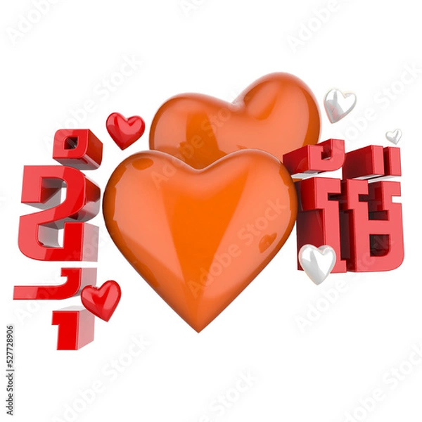 Fototapeta Happy Mother's Day with heart 3D rendering