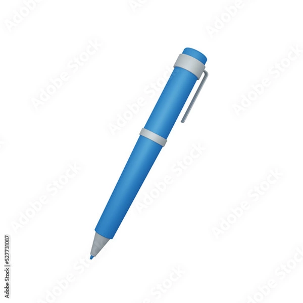 Obraz 3d rendering pen isolated. useful for education and office design illustration premium