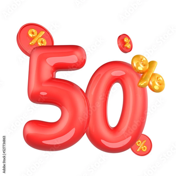 Fototapeta Discounts 50percent off text 3d rendering