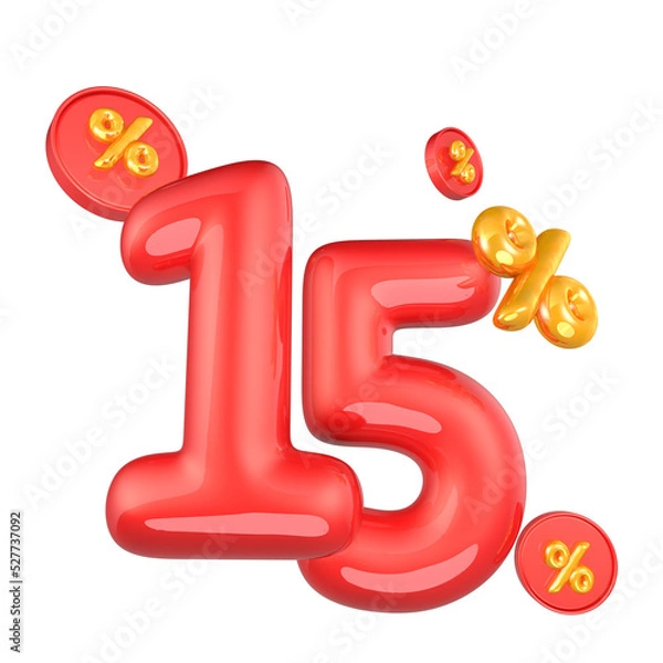 Fototapeta Discounts 15percent off  text 3d rendering