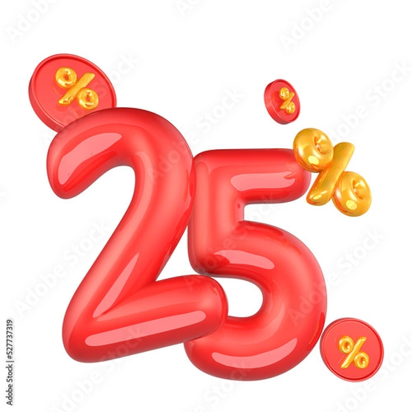 Fototapeta Discounts 25percent off text 3d rendering