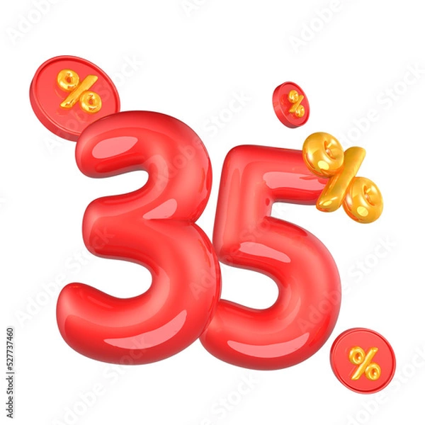 Fototapeta Discounts 35percent off text 3d rendering