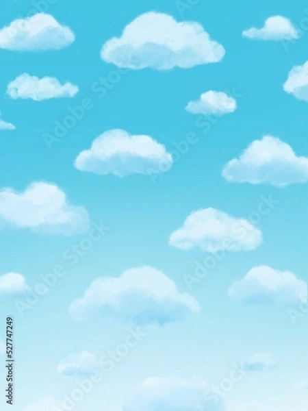 Fototapeta ファンシーな雲と青空の背景素材