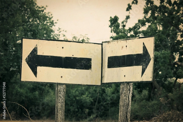 Obraz Two ways separate traffic sign.