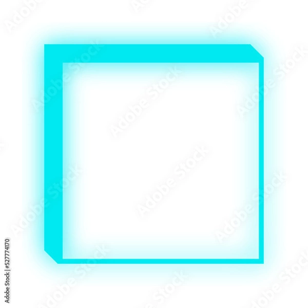 Fototapeta neon square box
