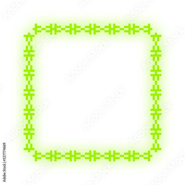 Fototapeta neon pixel square frame
