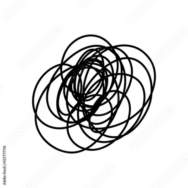 Fototapeta Complex line. Complicated way. Messy ball concept. Loading idea vector process.