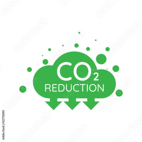 Fototapeta co2 reduction cloud icon. isolated vector image in flat style.