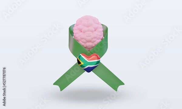 Obraz 3d Mental Health day South Africa flag rendering front view