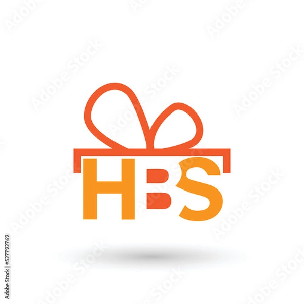 Obraz Minimalist Logo Design Made of Letters H, B, and S with a Gift Box on it