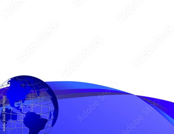Obraz Blue Background With World